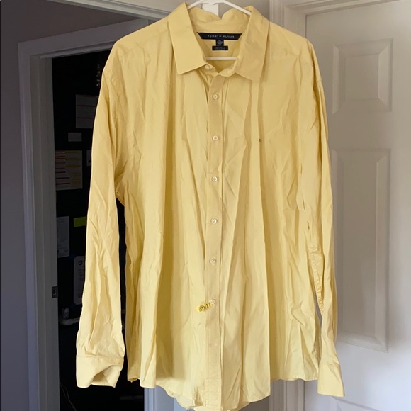 Yellow Long Sleep Tommy Hilfiger Button Up - Picture 1 of 3